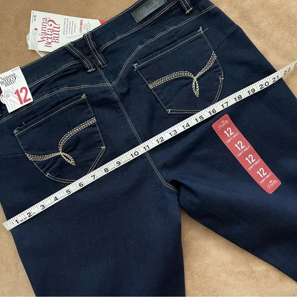 Royalty For Me Wanna Betta Butt? Dark Blue Stretch Slim Fit Anklet Jeans Size 12 - Picture 13 of 16
